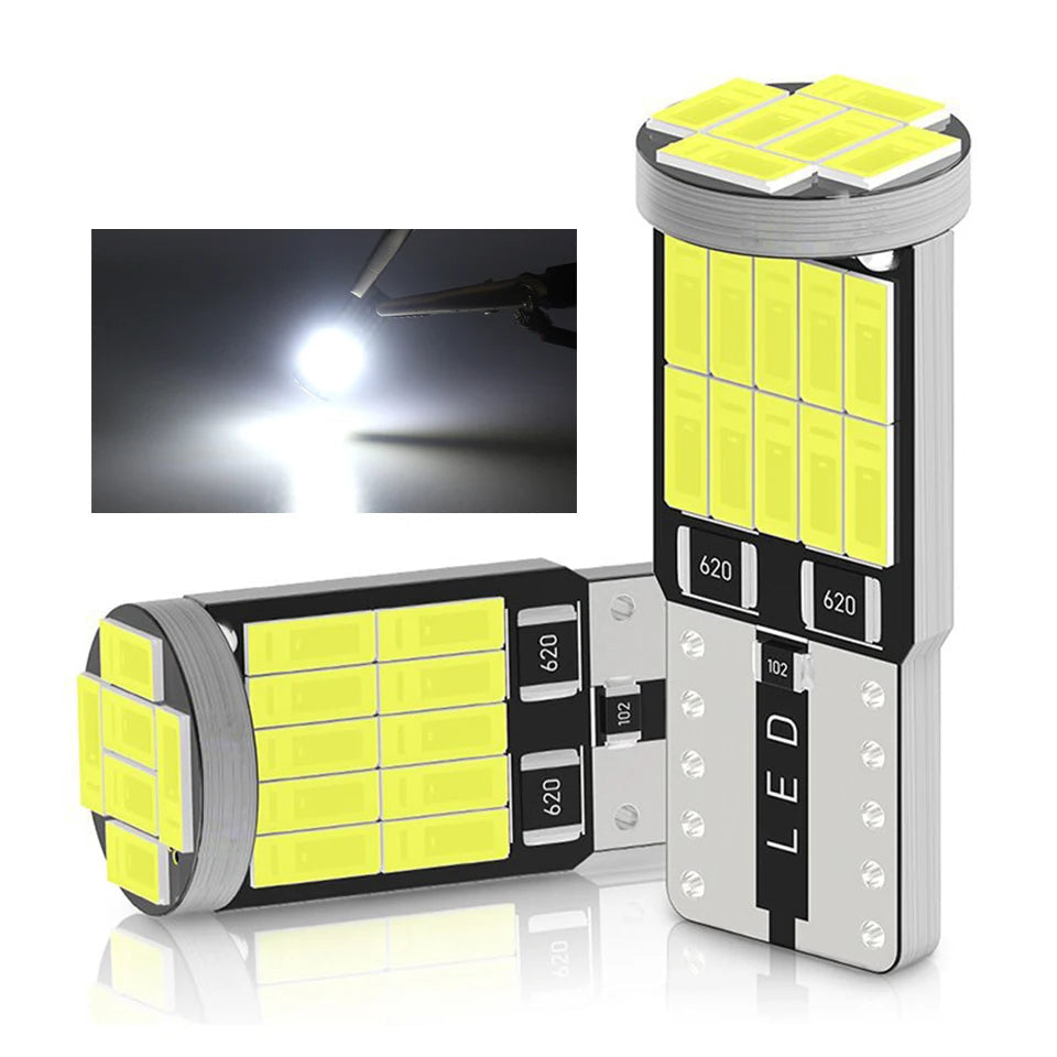 1 pár CANBUS No Error T10 W5W LED izzó – 12V, 26 SMD, 400 lumen, 6500K fehér fény