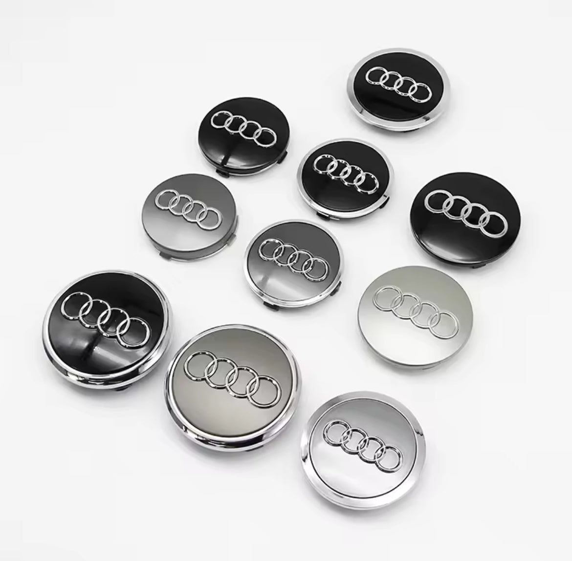 Prémium Audi felnikupak – 60, 61, 68, 69 mm méretben (4 db-os szett) - bömös.hu