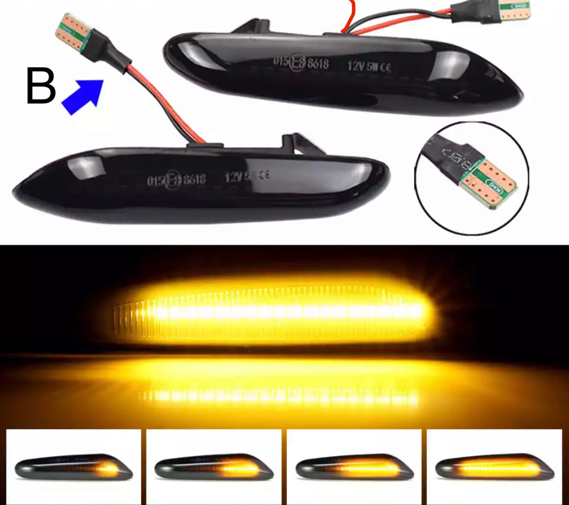 BMW LED Dinamikus Oldalsó Irányjelző – E-Jelzéssel (füstös) index E46 E90 E91 E92 E93 E60 E61 E82 E81 E88 X3 X1 - bömös.hu