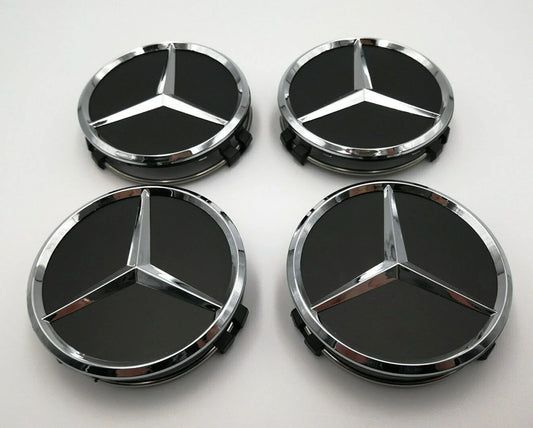 Mercedes felnikupak 75 mm Matt Fekete 4db - bömös.hu