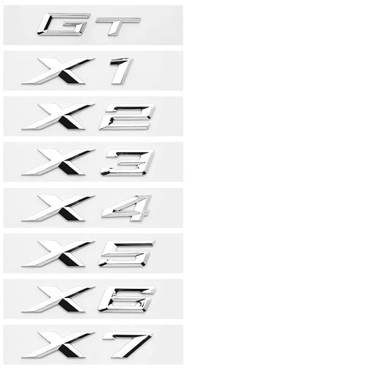 3D Ezüst Csomagtérajtó Felirat – BMW X1 / X3 / X4 / X5 / X6 / GT Modellekhez