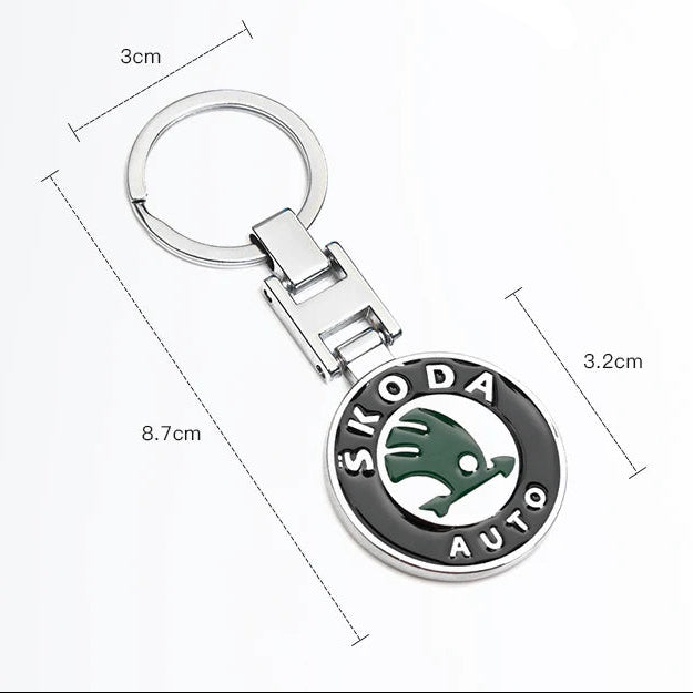 Skoda emblémás kulcstartó – Fém kulcskarika (1 db)