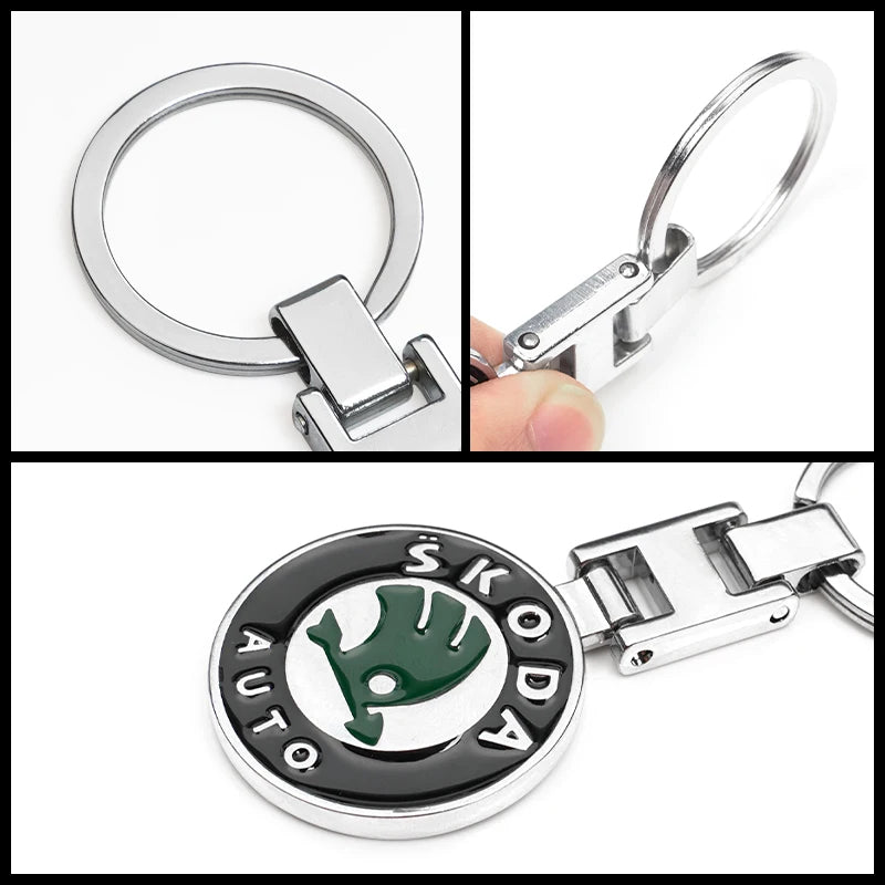 Skoda emblémás kulcstartó – Fém kulcskarika (1 db)