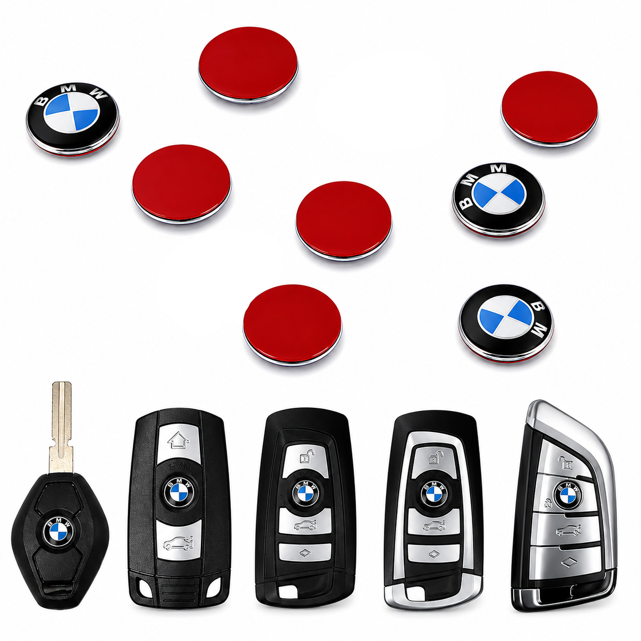 BMW Kulcsház Embléma – 11mm és 14mm, Öntapadós Kivitel