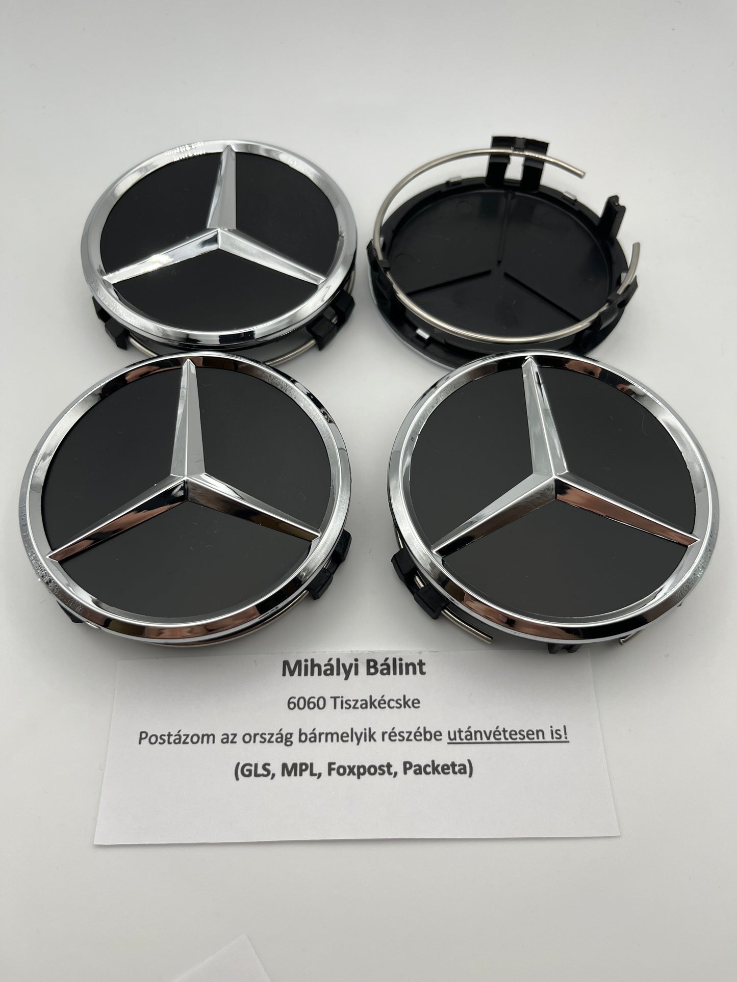 Mercedes felnikupak 75 mm Asia fekete 4db - bömös.hu