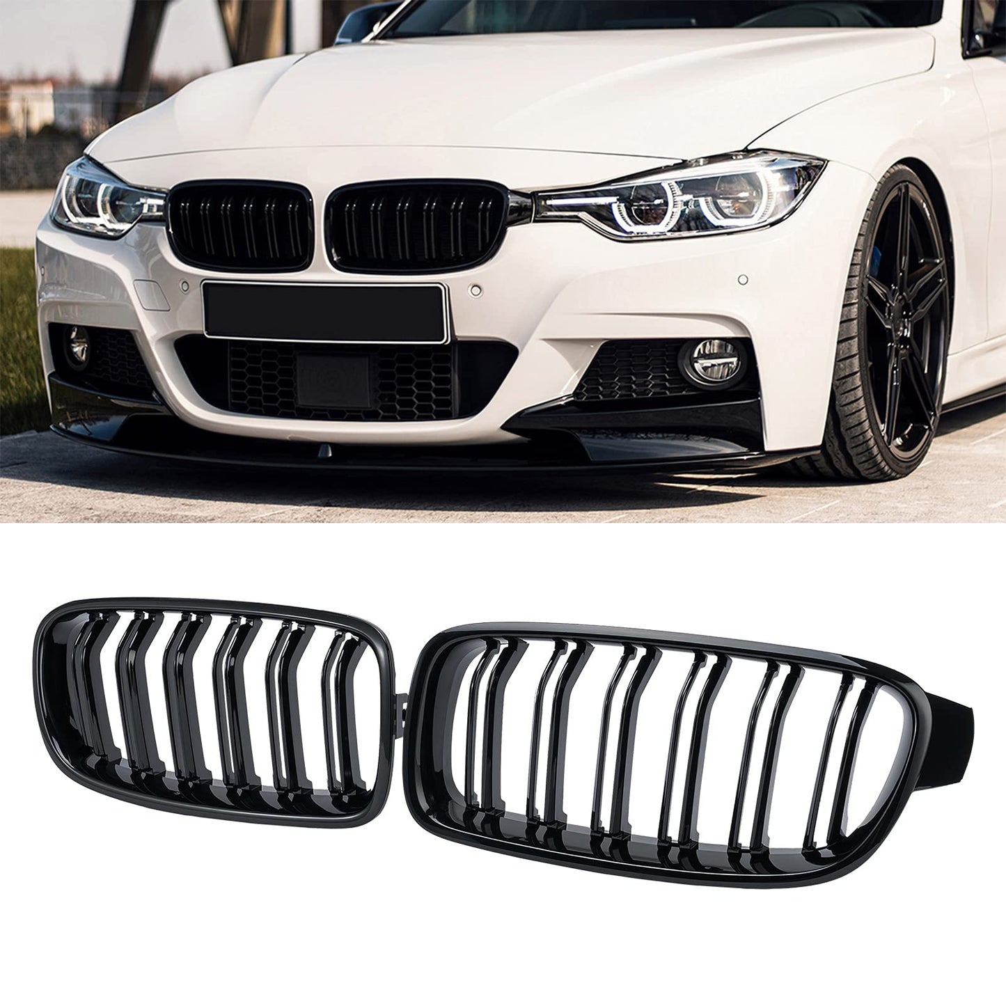 BMW F30, F31, F35 Full fekete, Sport vese rács - bömös.hu