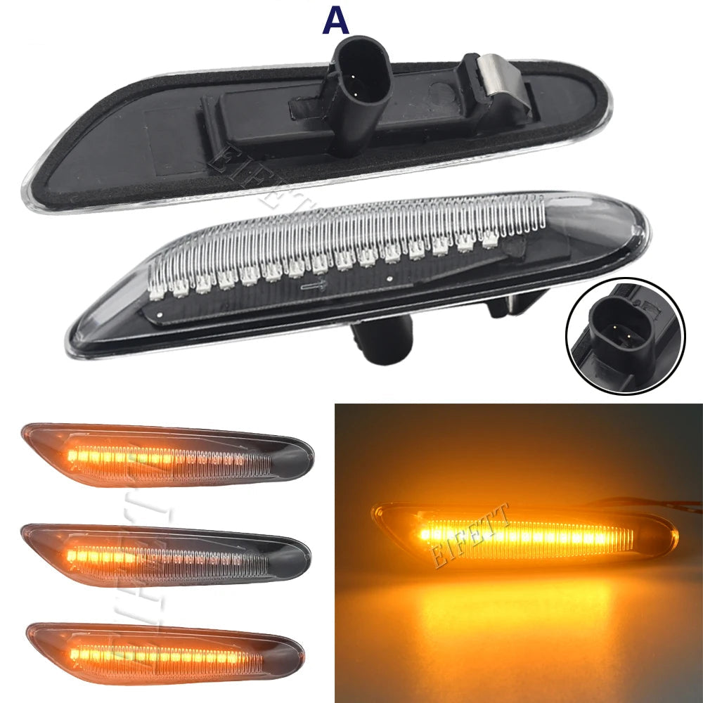 BMW LED Dinamikus Oldalsó Irányjelző – E-Jelzéssel (füstös & átlátszó) index E46 E90 E91 E92 E93 E60 E61 E82 E81 E88 X3 X1