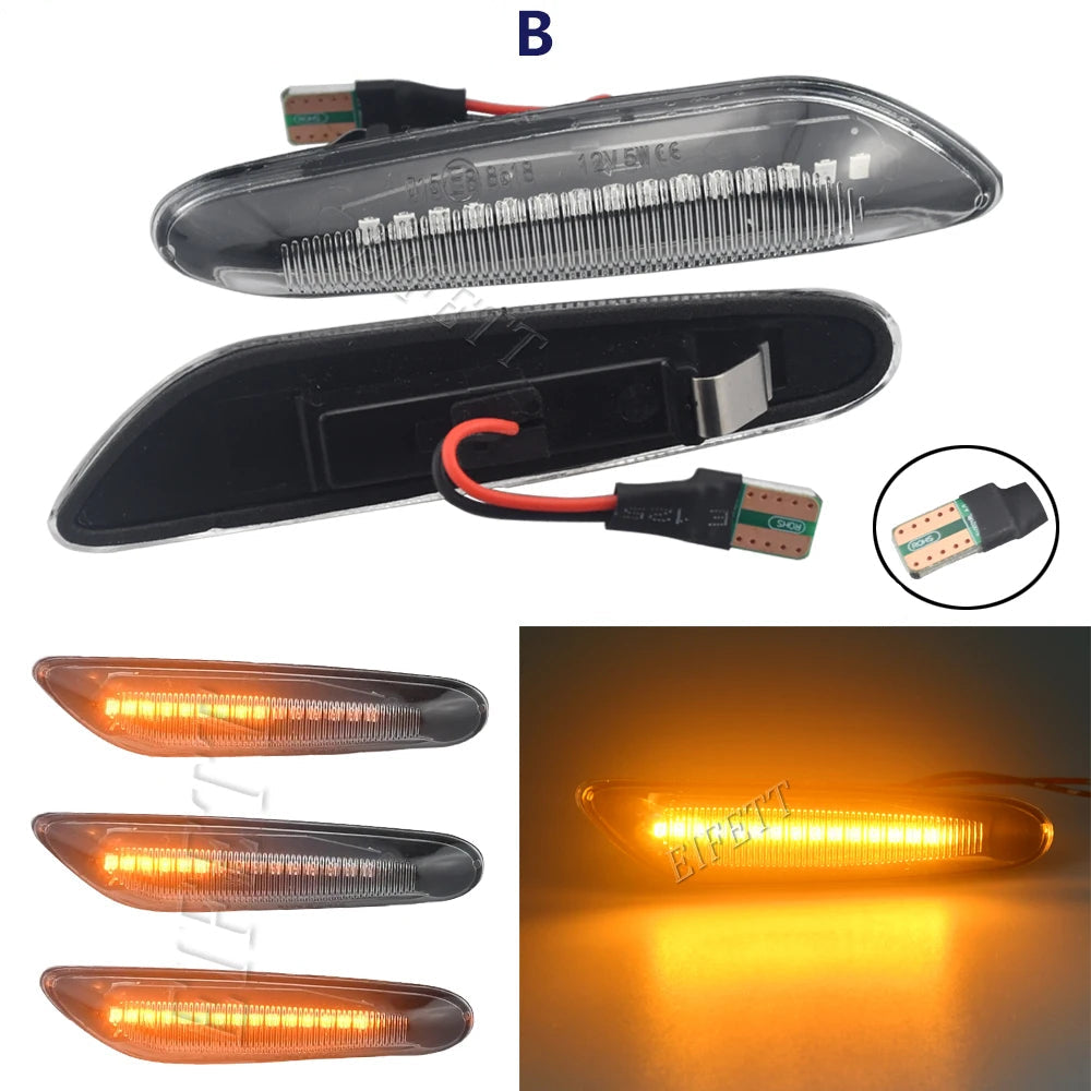 BMW LED Dinamikus Oldalsó Irányjelző – E-Jelzéssel (füstös & átlátszó) index E46 E90 E91 E92 E93 E60 E61 E82 E81 E88 X3 X1